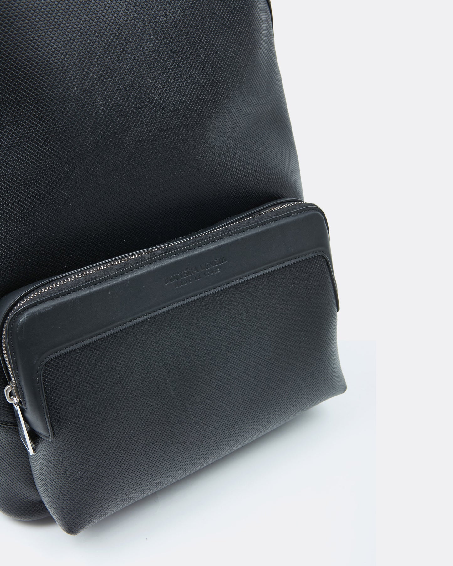 Bottega Veneta Black Leather Quilted Backpack