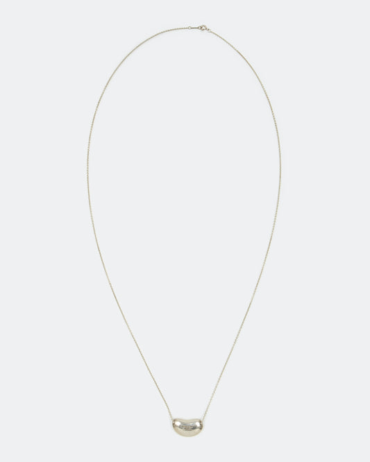 Tiffany&Co Sterling Silver Bean Design Elsa Peretti Pendant Necklace