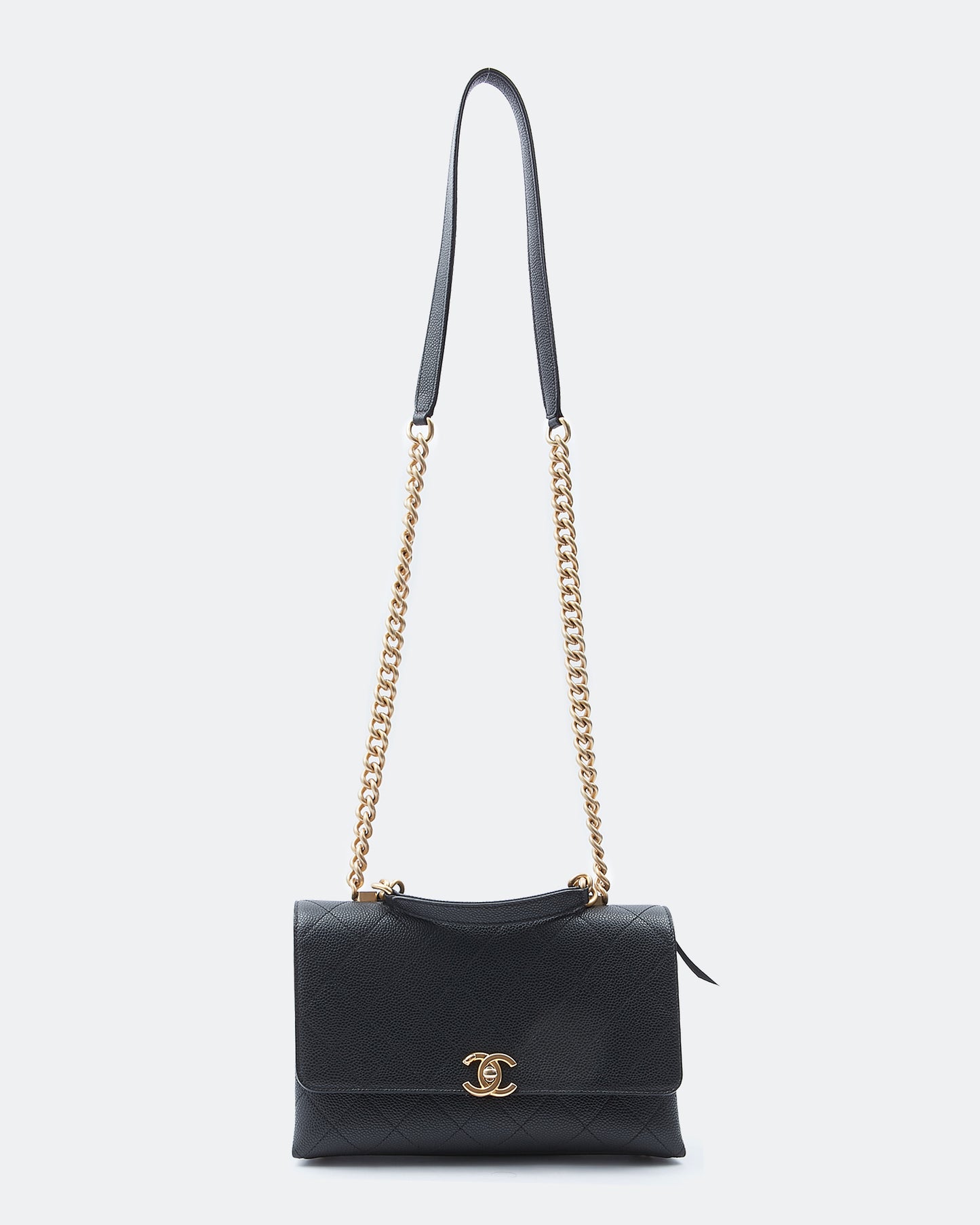 Chanel Black Caviar Chic Medium Top Handle Bag