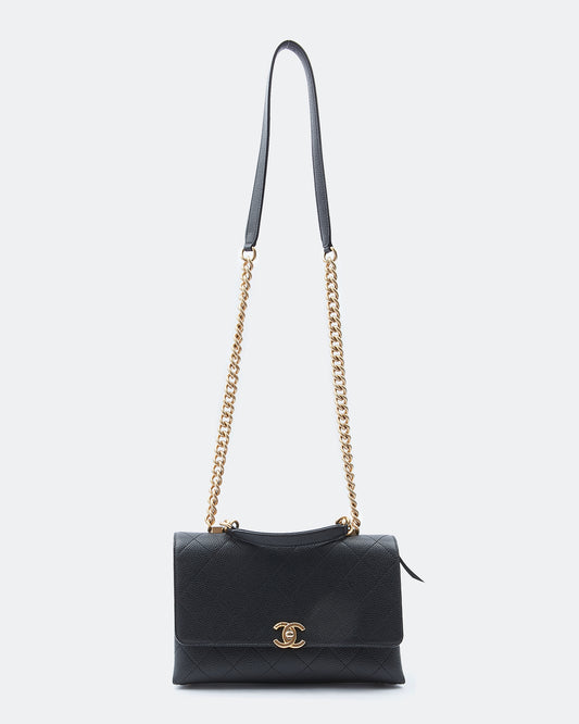 Chanel Black Caviar Chic Medium Top Handle Bag