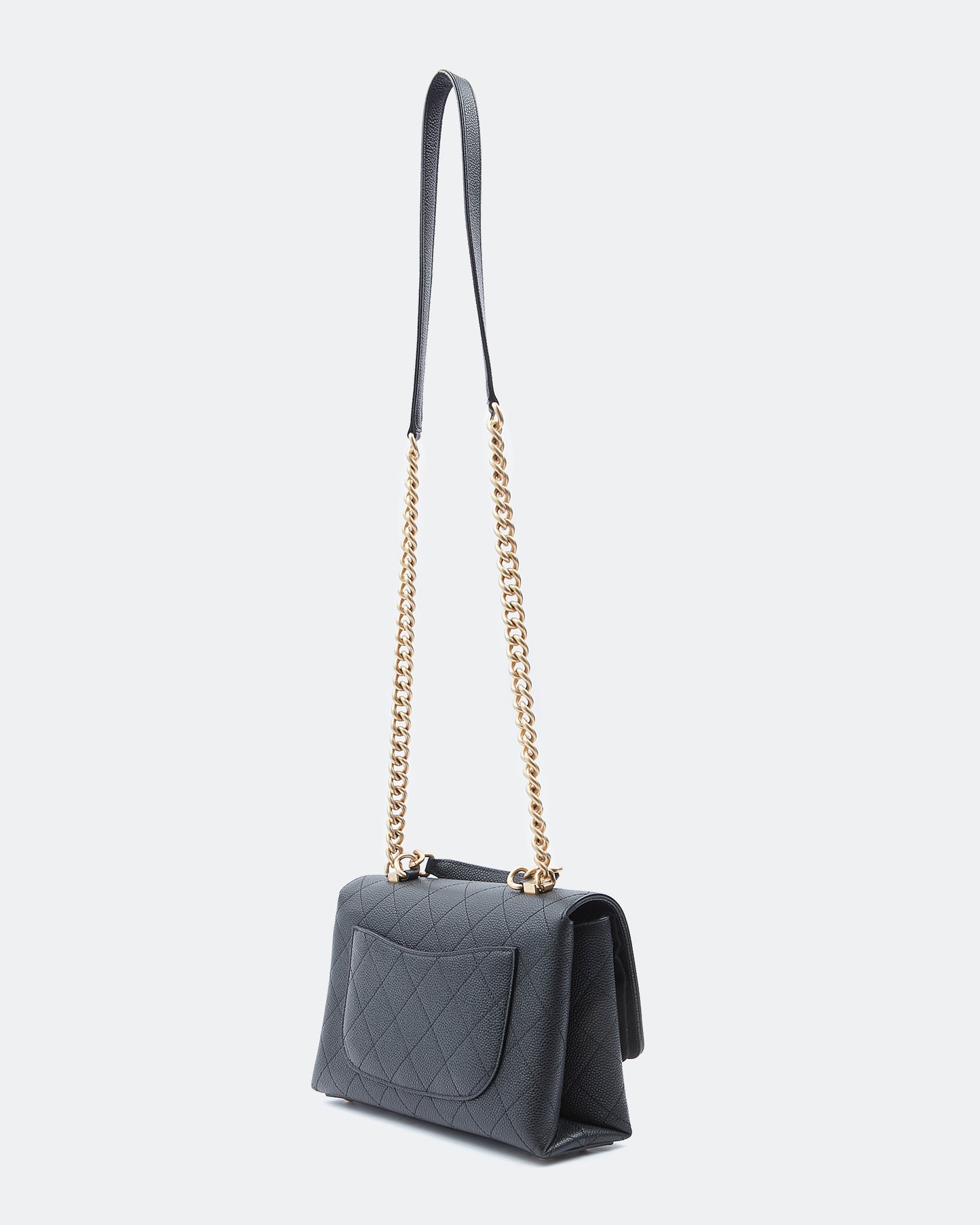 Chanel Black Caviar Chic Medium Top Handle Bag