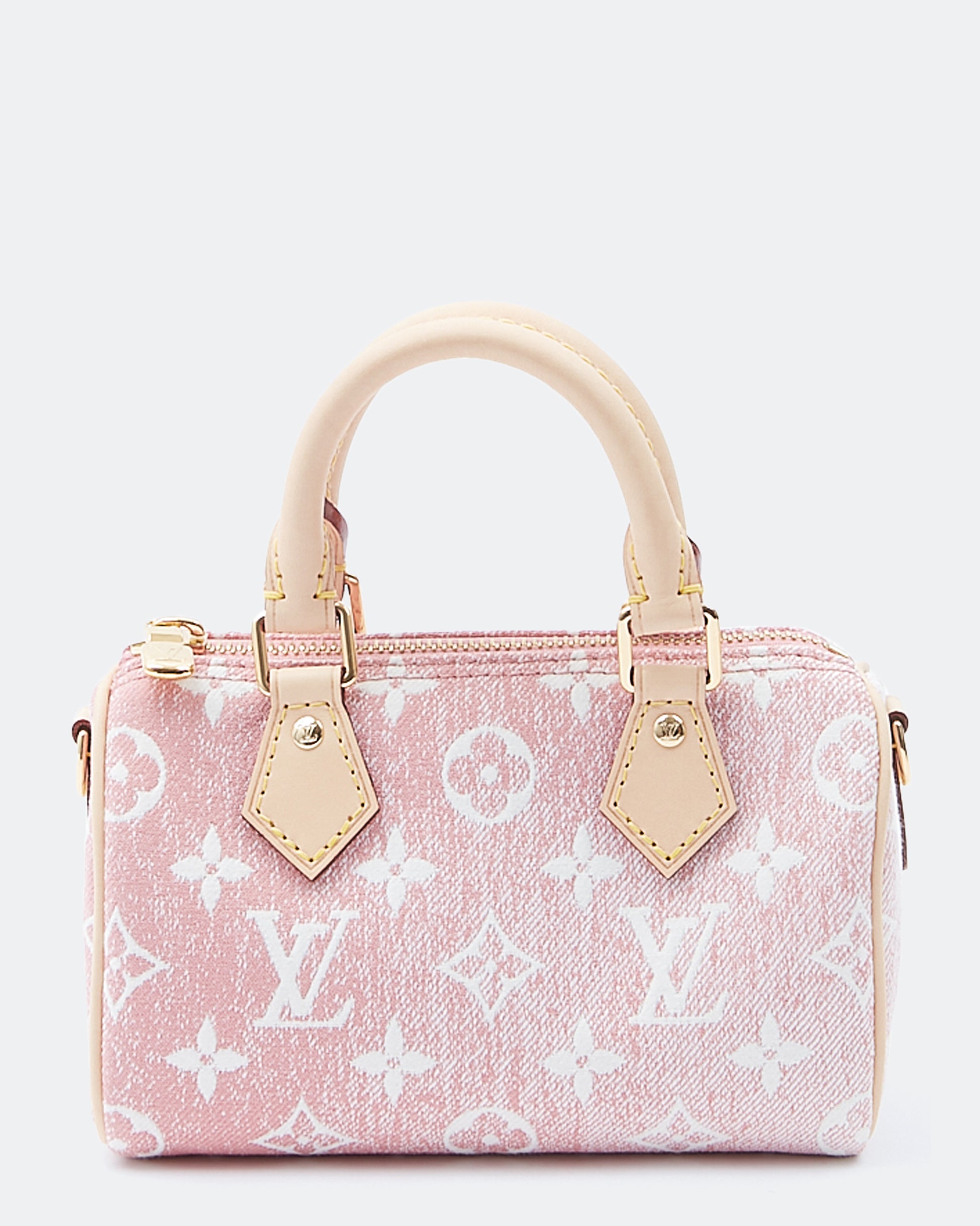 Explore a Louis Vuitton Pink Denim Monogram Nano Speedy Bag