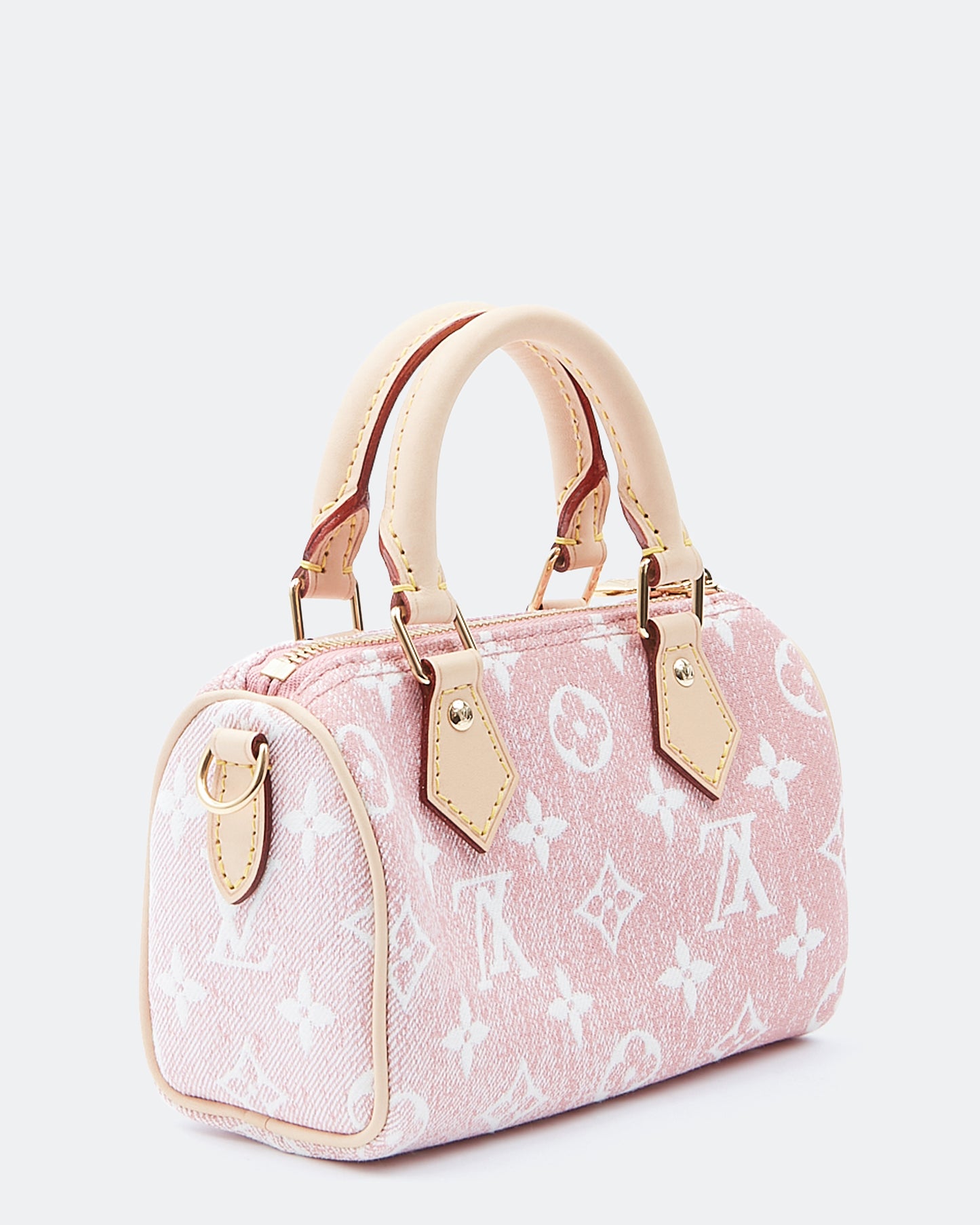 Louis Vuitton Pink Denim Monogram Nano Speedy Bag