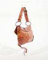 Dolce Gabbana Tan Leather & Croc Shoulder Bag