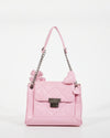 Chanel Pink Crinkled Leather 2003 Flower & Heart Shoulder Bag
