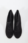 Saint Laurent Black Suede Lace Up Ankle Boots - 38