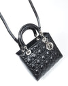 Dior Black Patent Leather Cannage Medium Lady Dior Bag