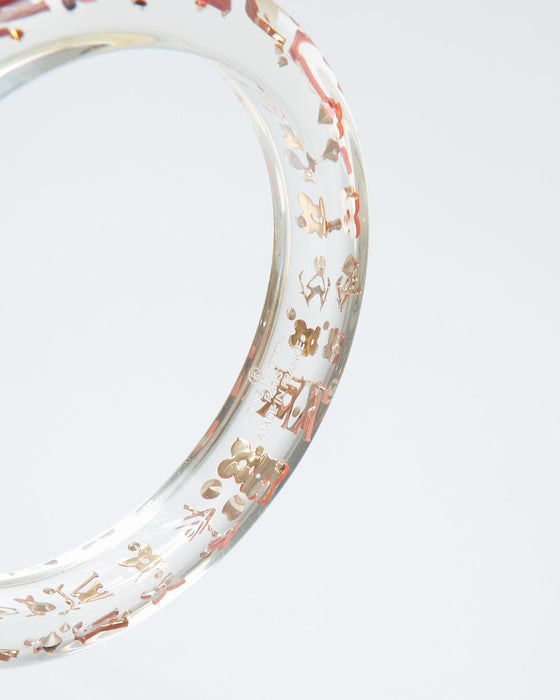 Louis Vuitton Transparent Resin Pink Monogram Bangle