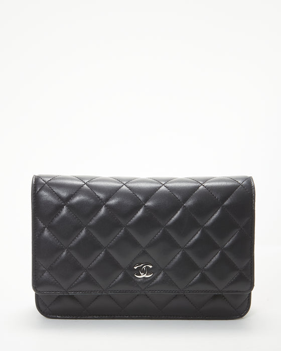 Chanel Black Lambskin Leather Wallet-on-Chain SHW