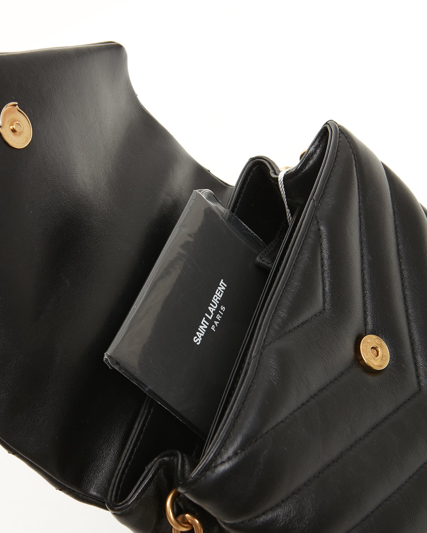 Saint Laurent Black Leather Toy LouLou Crossbody Bag GHW