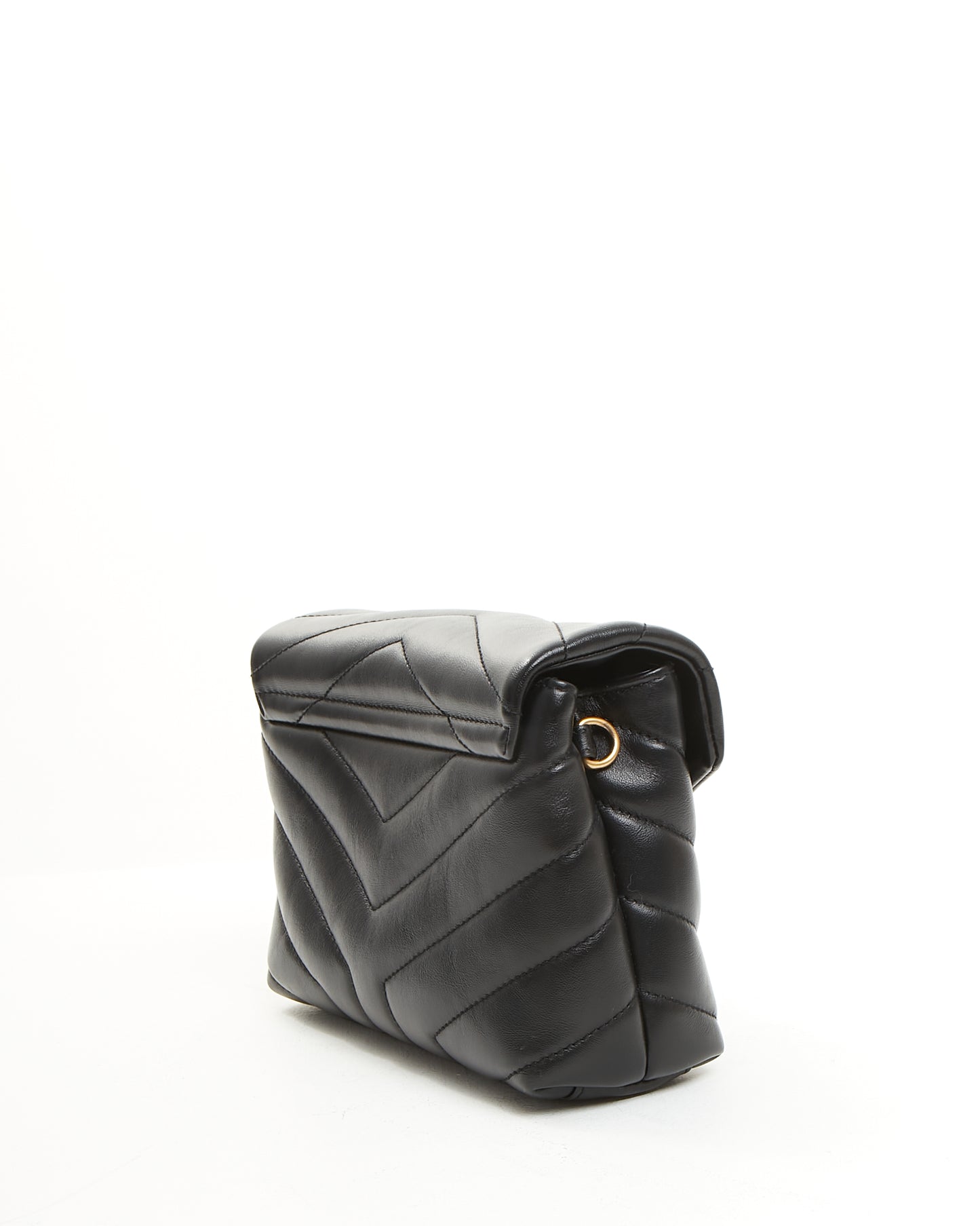 Saint Laurent Black Leather Toy LouLou Crossbody Bag GHW