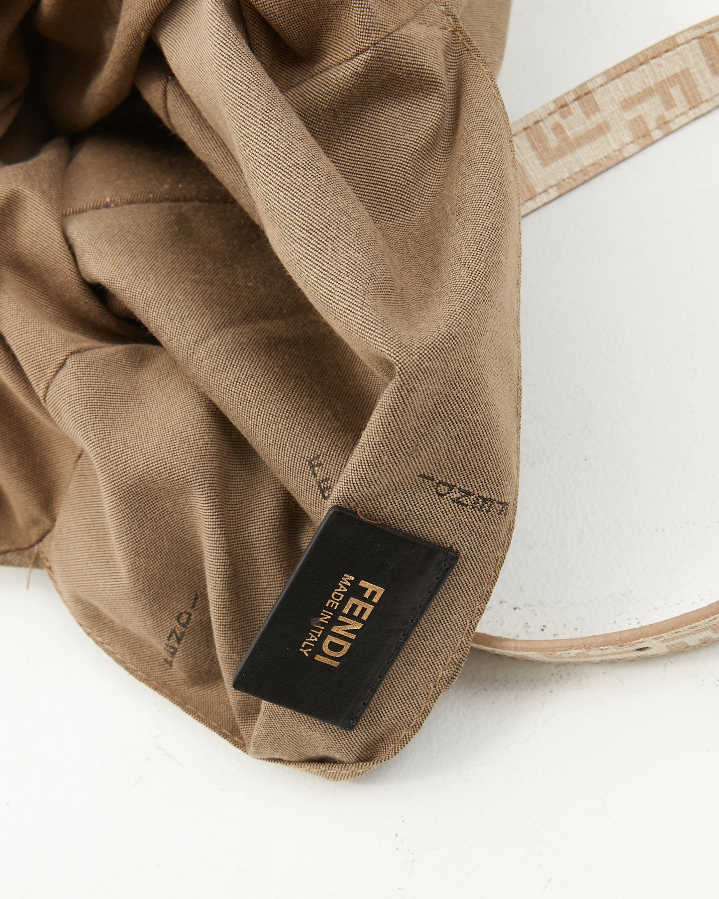 Fendi Beige Coated Canvas Zucchino Crossbody Bag