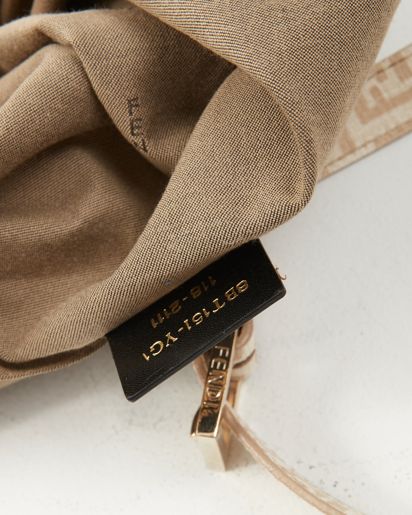 Fendi Beige Coated Canvas Zucchino Crossbody Bag