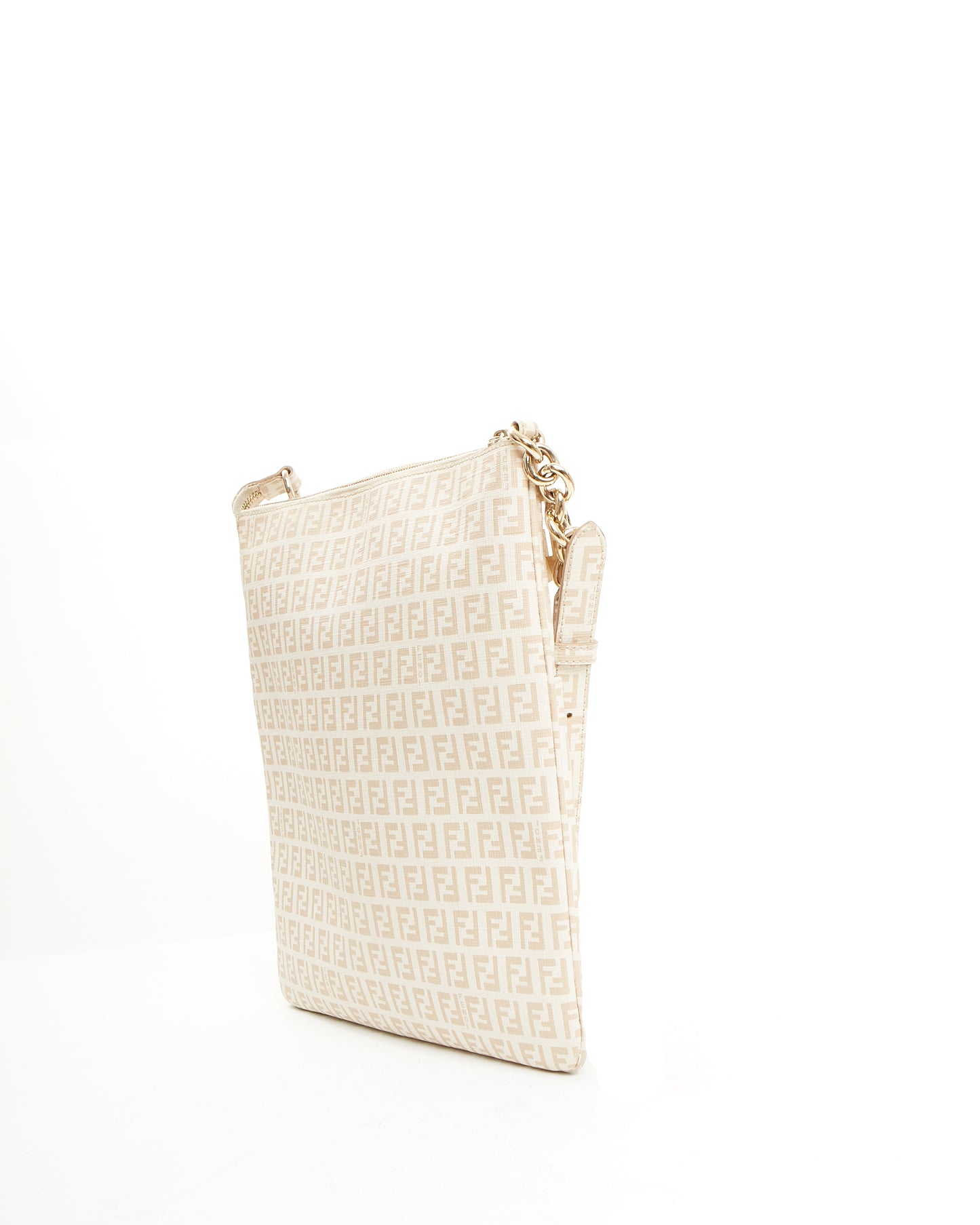 Fendi Beige Coated Canvas Zucchino Crossbody Bag