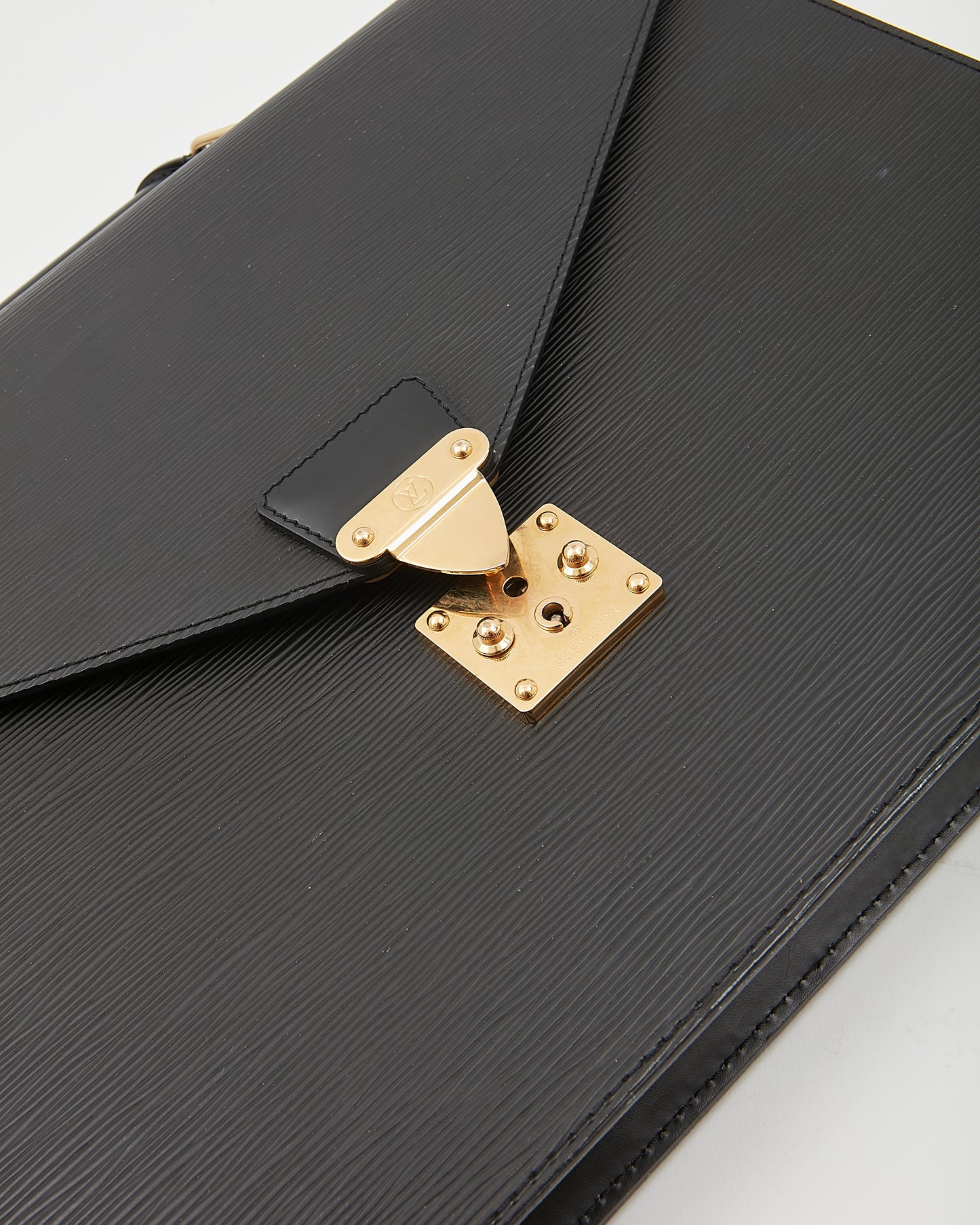 Louis Vuitton Black Epi Serviette Ambassadeur Briefcase Bag