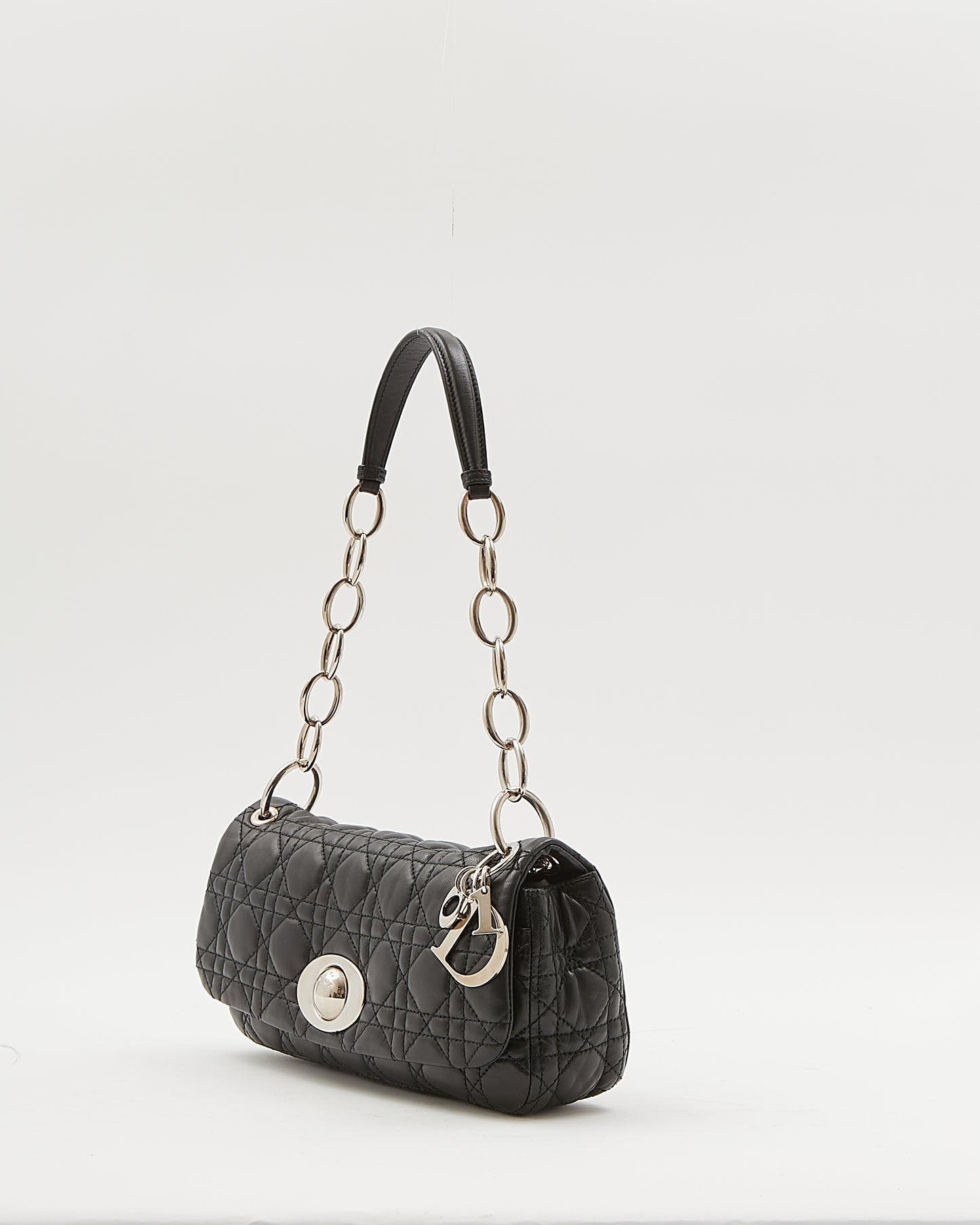 Dior Black Cannage Small Rendezvous Flap Chain Shoulder Bag