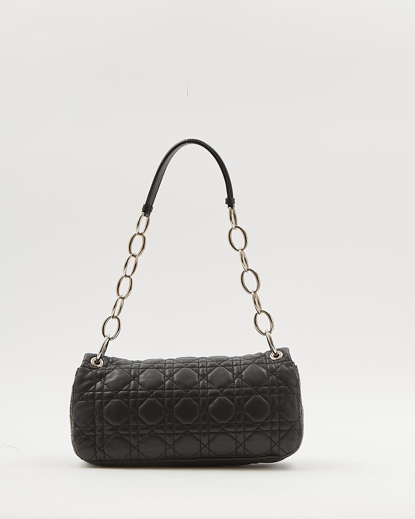 Dior Black Cannage Small Rendezvous Flap Chain Shoulder Bag