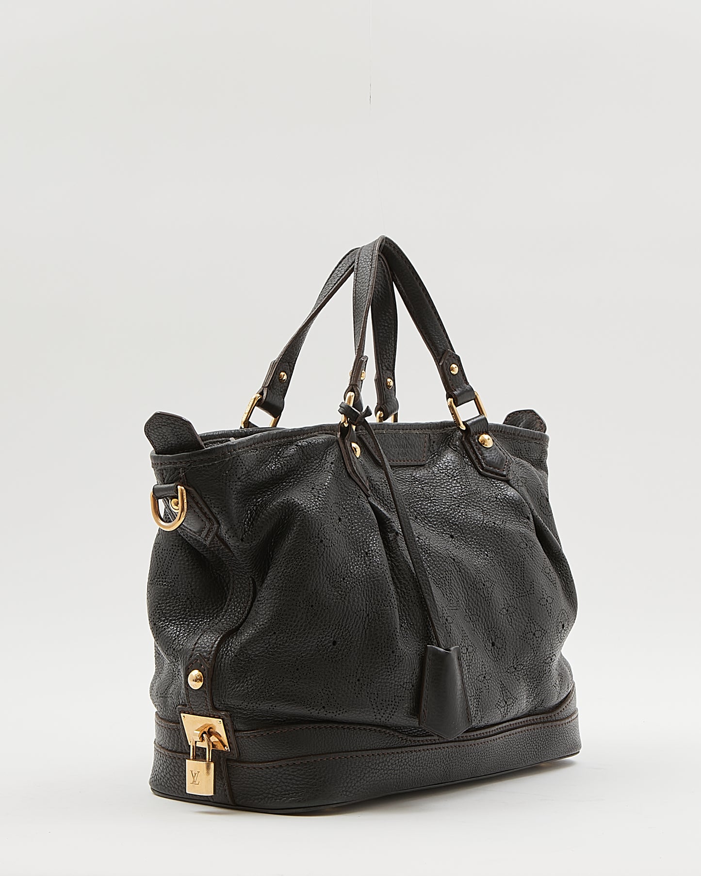 Louis Vuitton Black Perforated Monogram Leather Mahina Stellar PM Bag