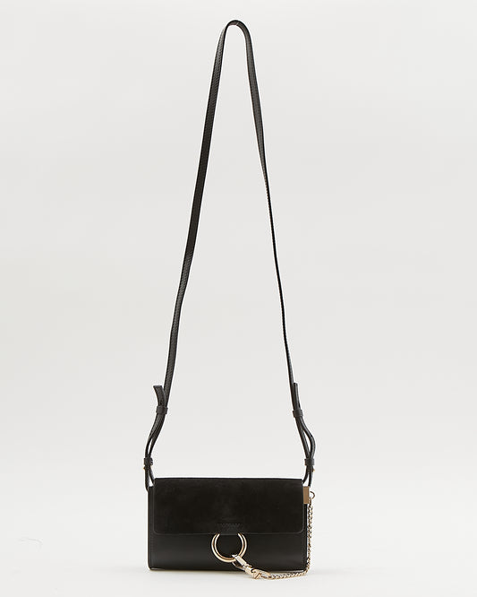 Chloé Black Leather & Suede Mini Faye Crossbody Bag