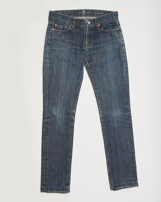 7 For All Mankind Blue Denim Roxanne Jeans - 25
