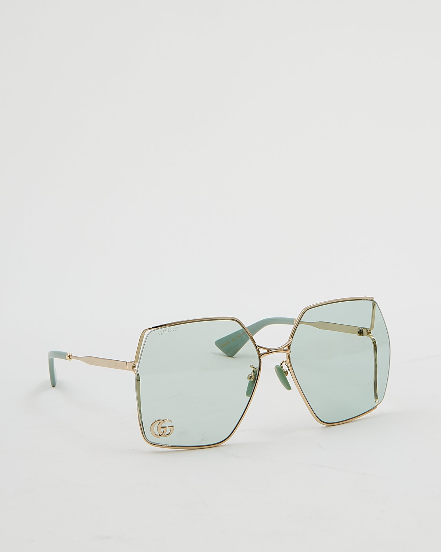 Gucci Teal Blue Tint Lense Square Oversized GG0817S Sunglasses