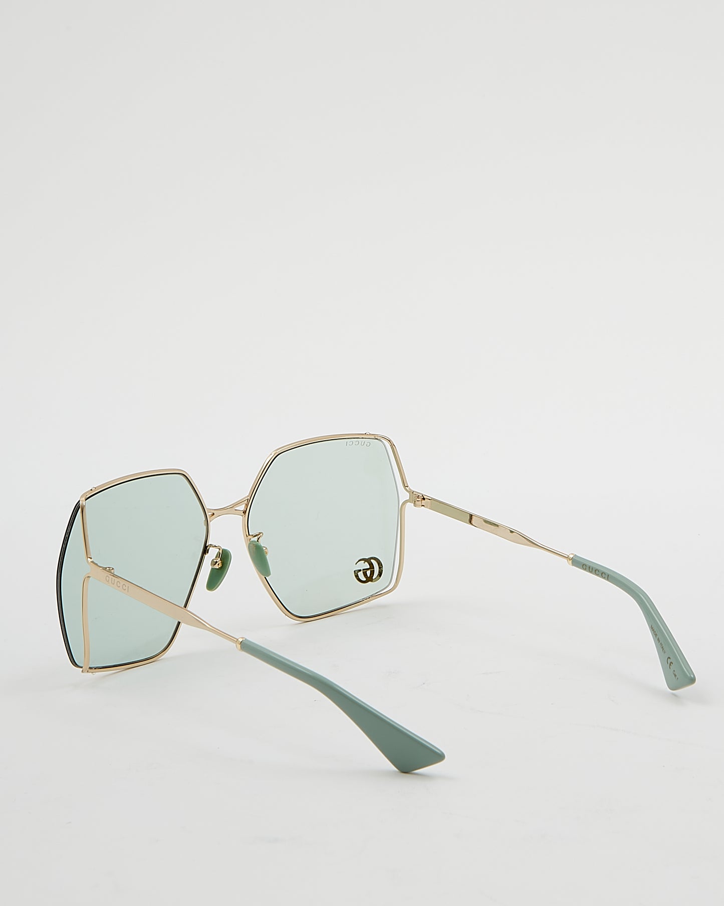 Gucci Teal Blue Tint Lense Square Oversized GG0817S Sunglasses