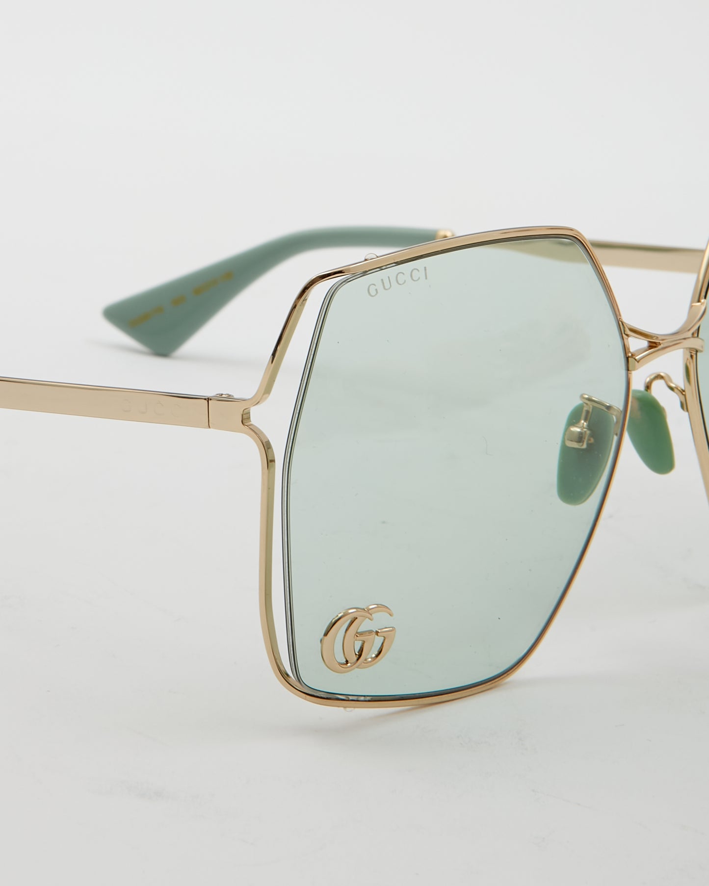 Gucci Teal Blue Tint Lense Square Oversized GG0817S Sunglasses