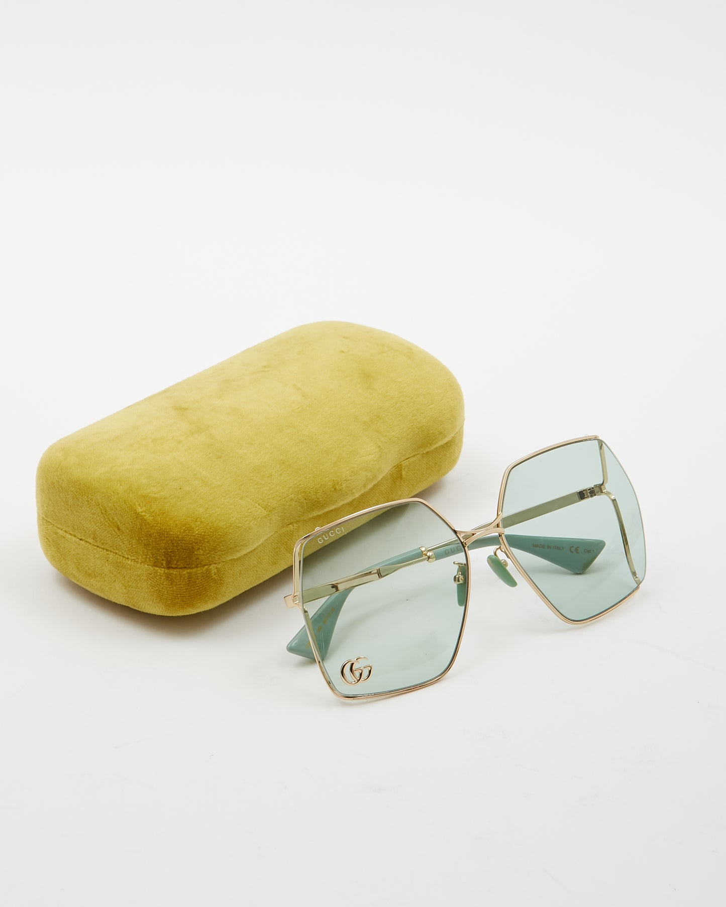 Gucci Teal Blue Tint Lense Square Oversized GG0817S Sunglasses