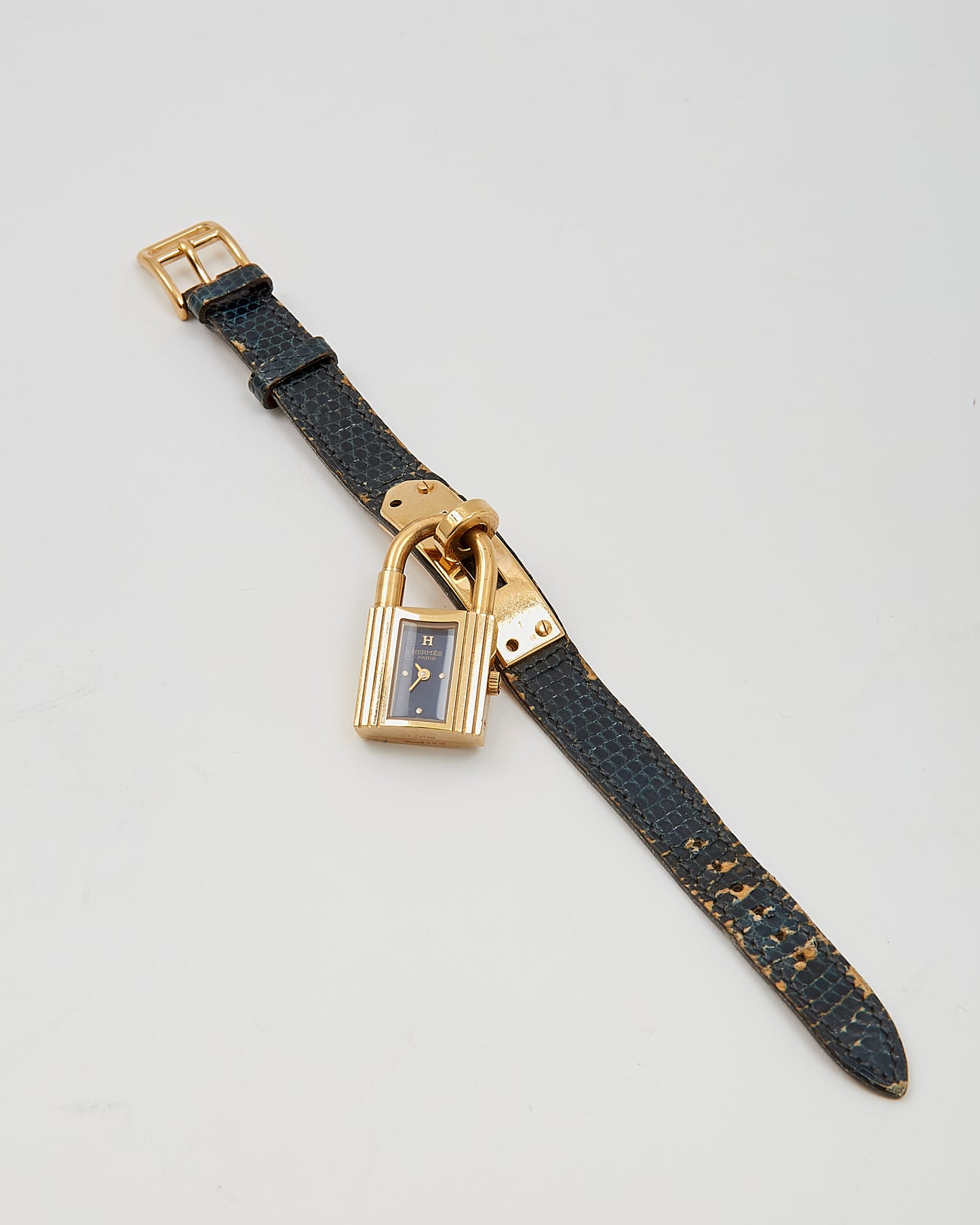 Hermès Navy Leather Kelly PM 20cm Watch