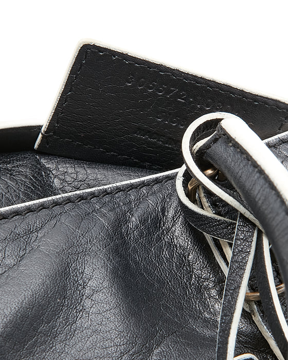 Balenciaga Black Leather Mini Paper Satchel Bag