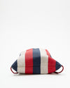 Gucci Red/Blue/White Sylvie Stripe Canvas Drawstring Backpack