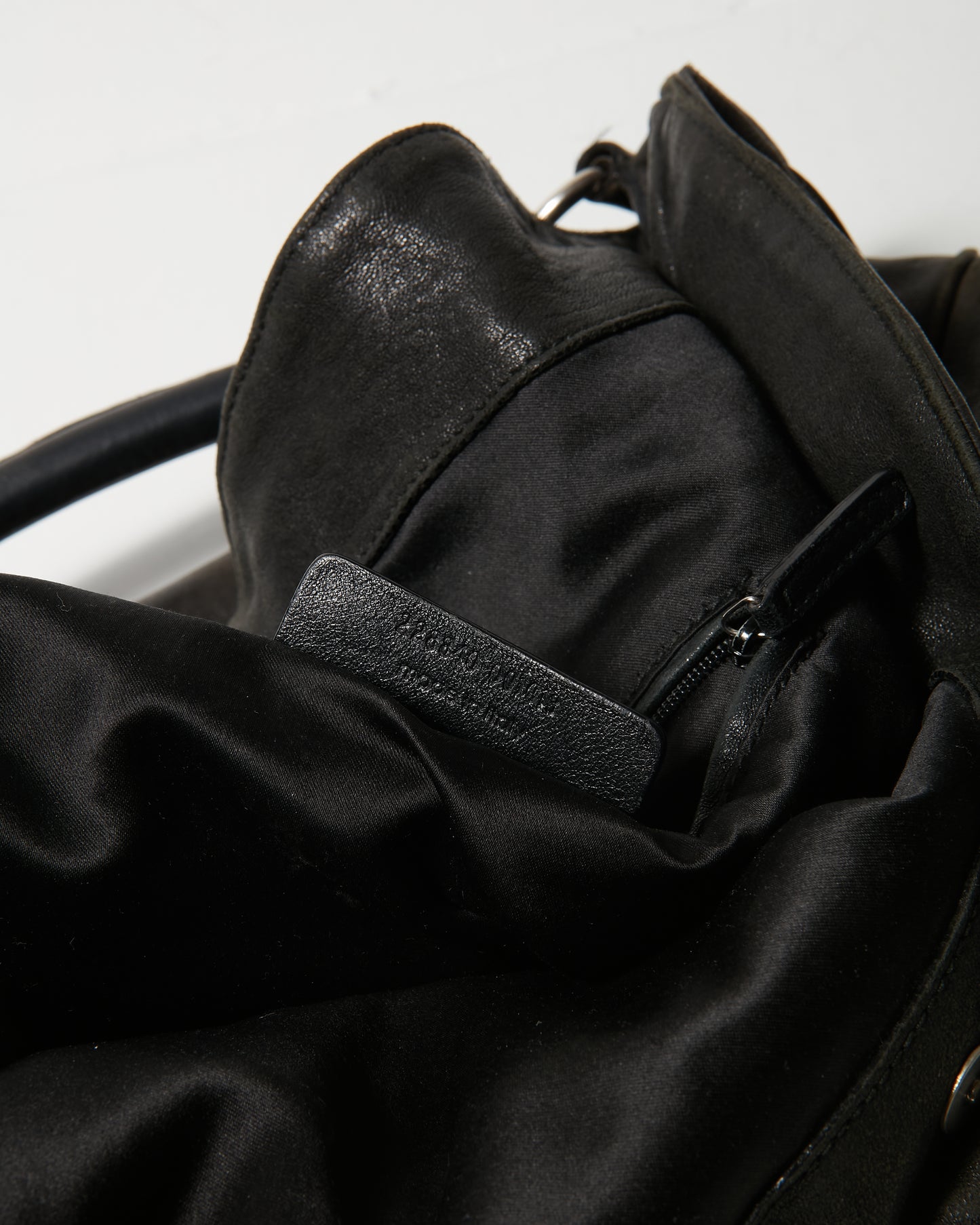 Saint Laurent Vintage Black Leather Hobo Shoulder Bag