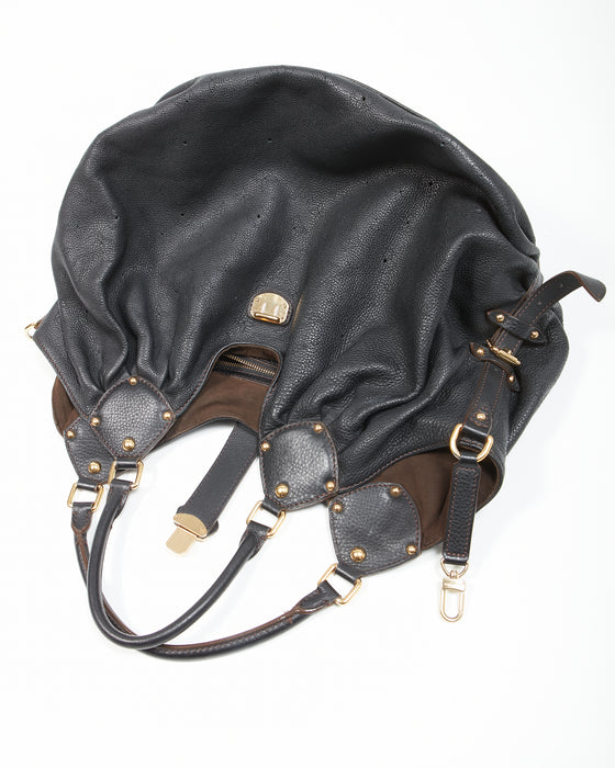 Louis Vuitton Black Perforated Leather Monogram Mahina XL Hobo Bag