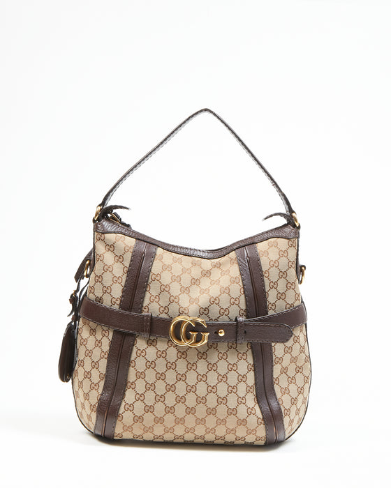 Gucci Brown GG Canvas Convertible 2Way Bag