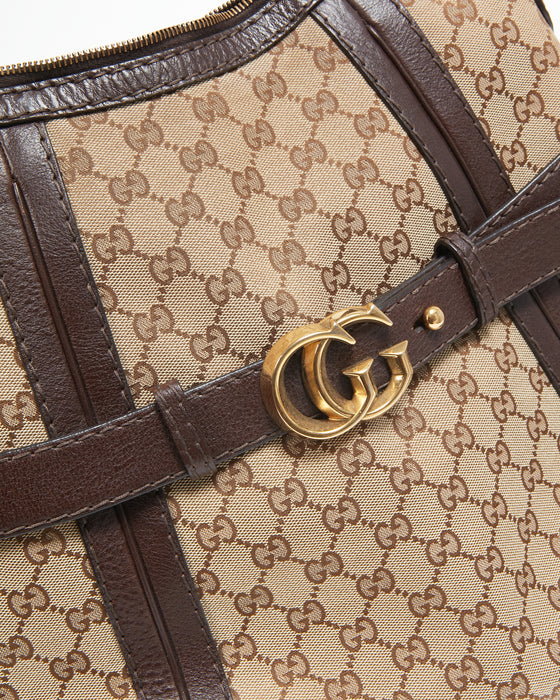 Gucci Brown GG Canvas Convertible 2Way Bag