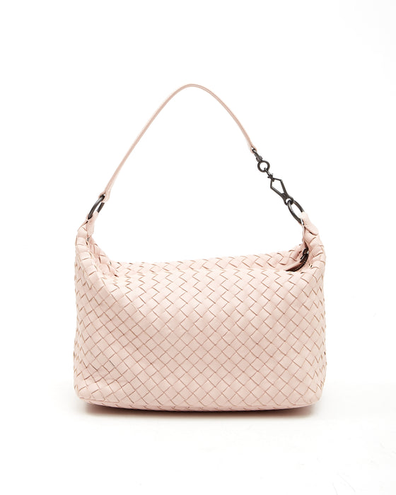 Bottega Veneta Peach Pink Intrecciato Leather Small Shoulder Bag
