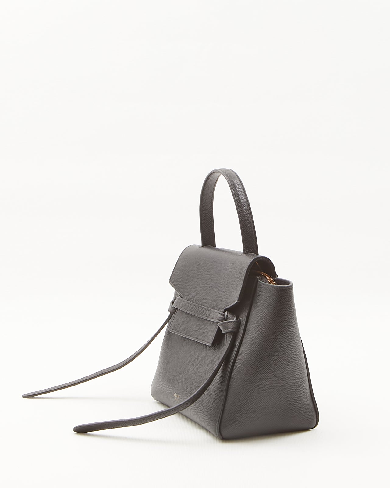 Celine Black Leather Micro Belt Top Handle Bag