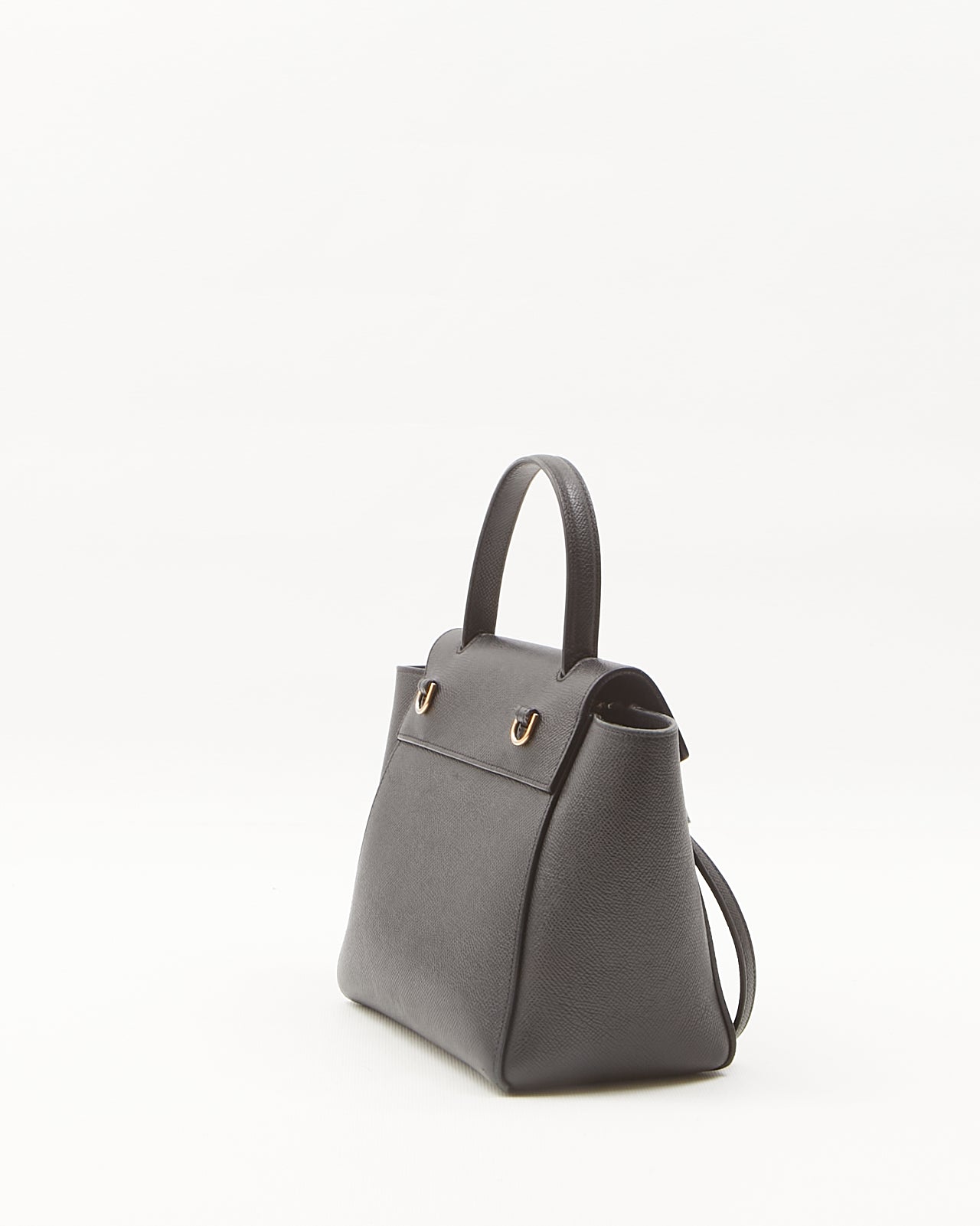 Celine Black Leather Micro Belt Top Handle Bag