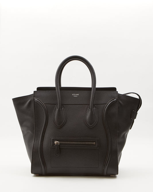 Celine Black Leather  Mini Luggage Tote Bag