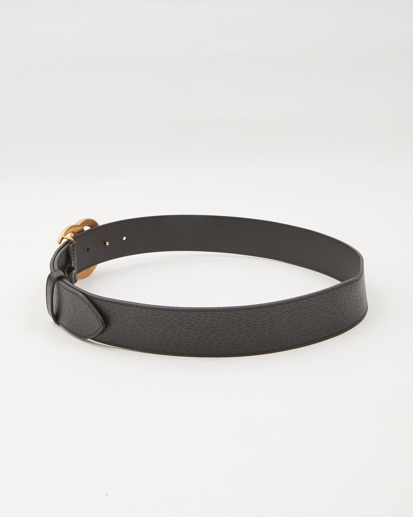 Gucci Black Leather GG Marmont Belt - 85/34