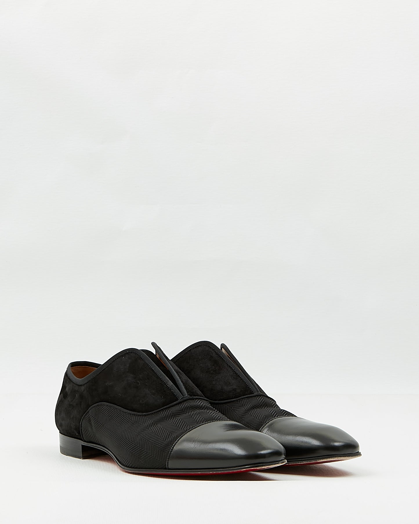 Louboutin Chaussures Oxford plates en daim noir Alpha pour hommes - 44