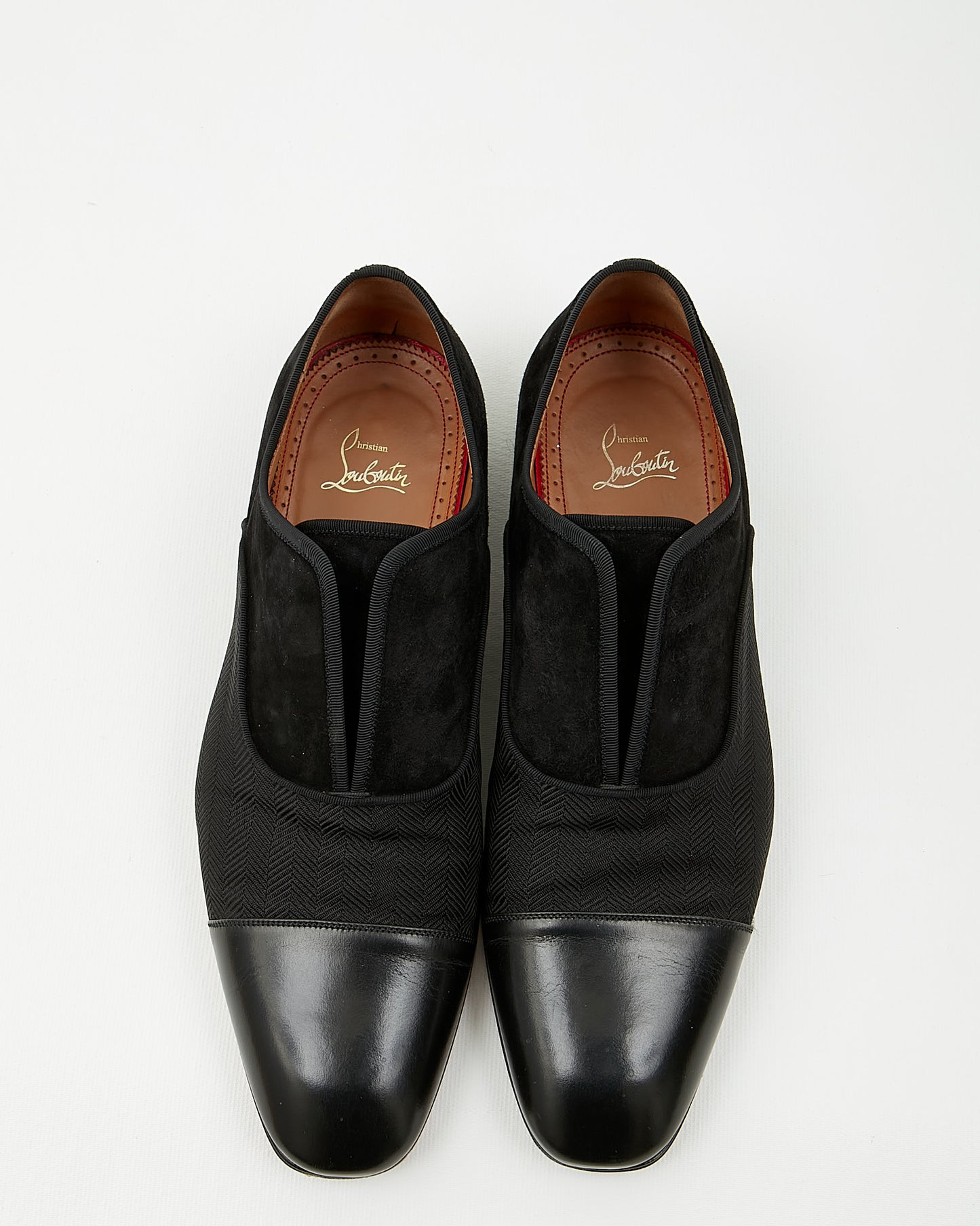 Louboutin Chaussures Oxford plates en daim noir Alpha pour hommes - 44