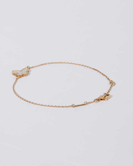 Van Cleef & Arpels Yellow Gold/Mother of Pearl Sweet Alhambra Butterfly Bracelet