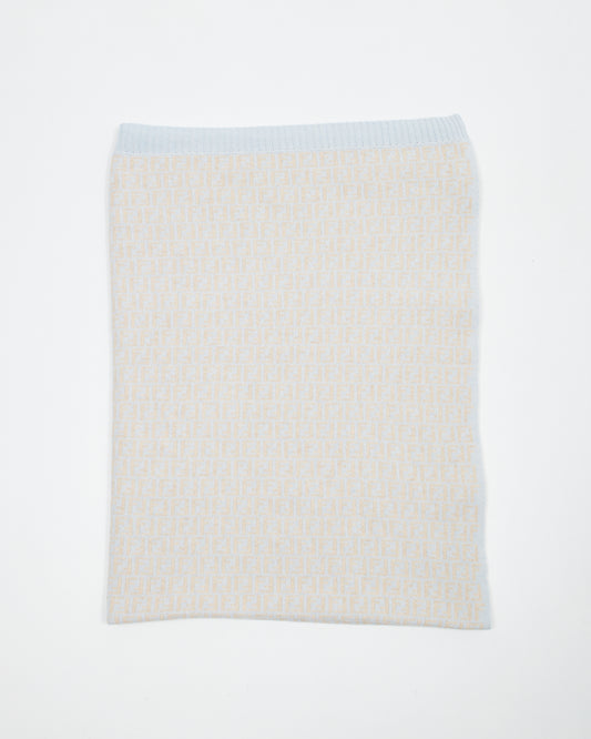 Fendi Blue/Beige Wool Blanket