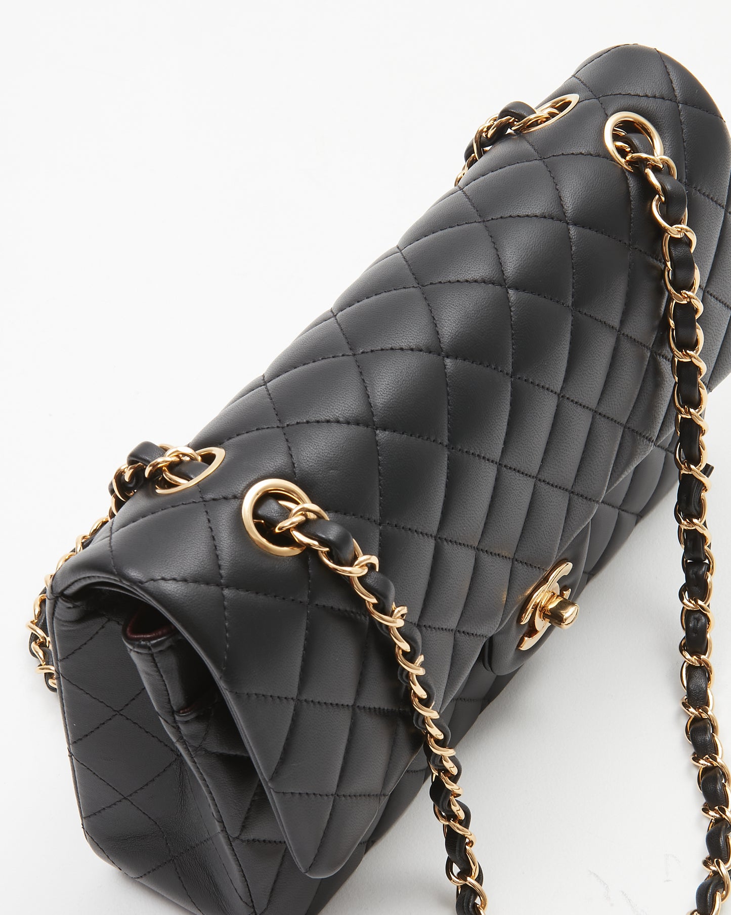 Chanel Black Lambskin Quilted Medium Classic Double Flap Bag