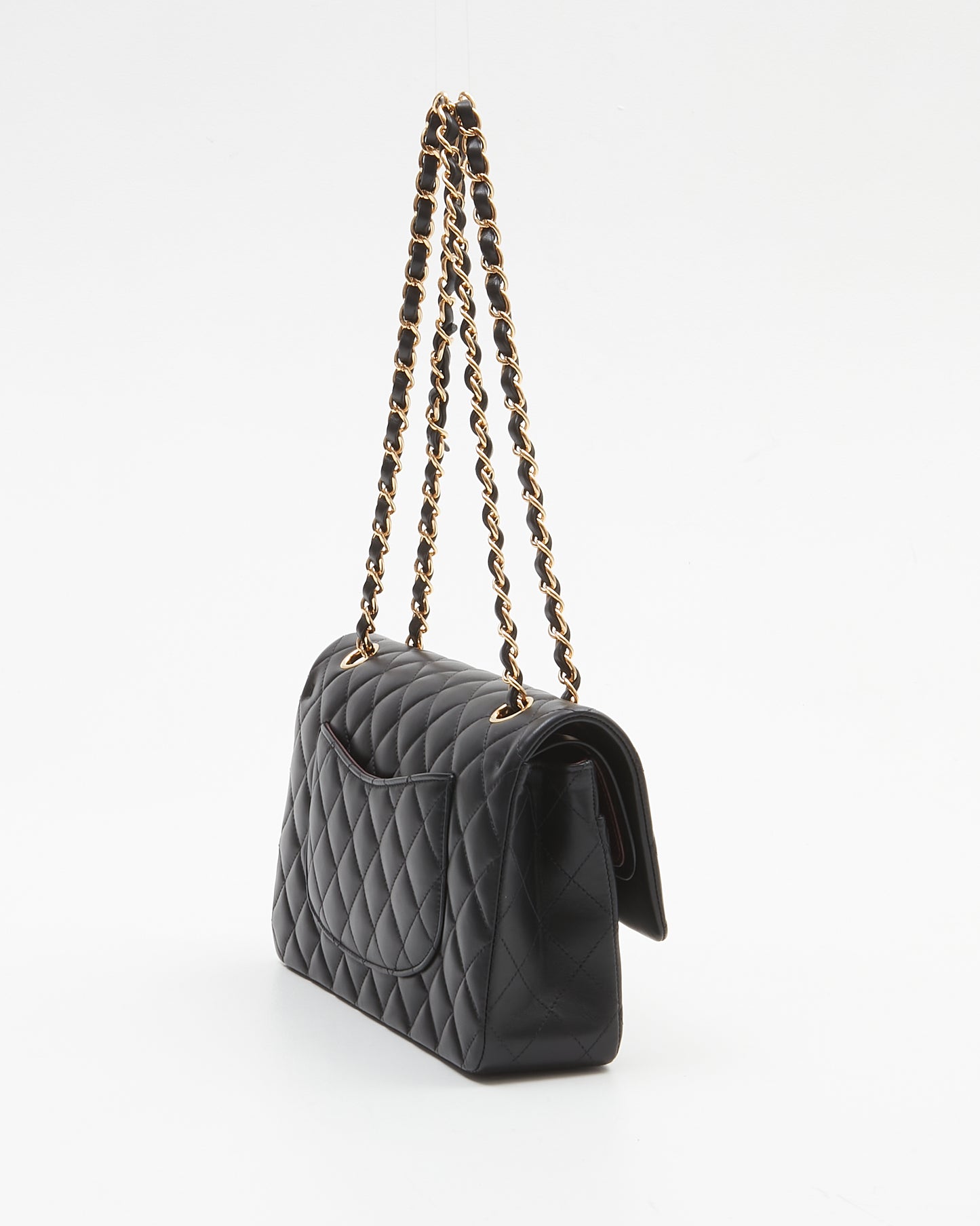 Chanel Black Lambskin Quilted Medium Classic Double Flap Bag