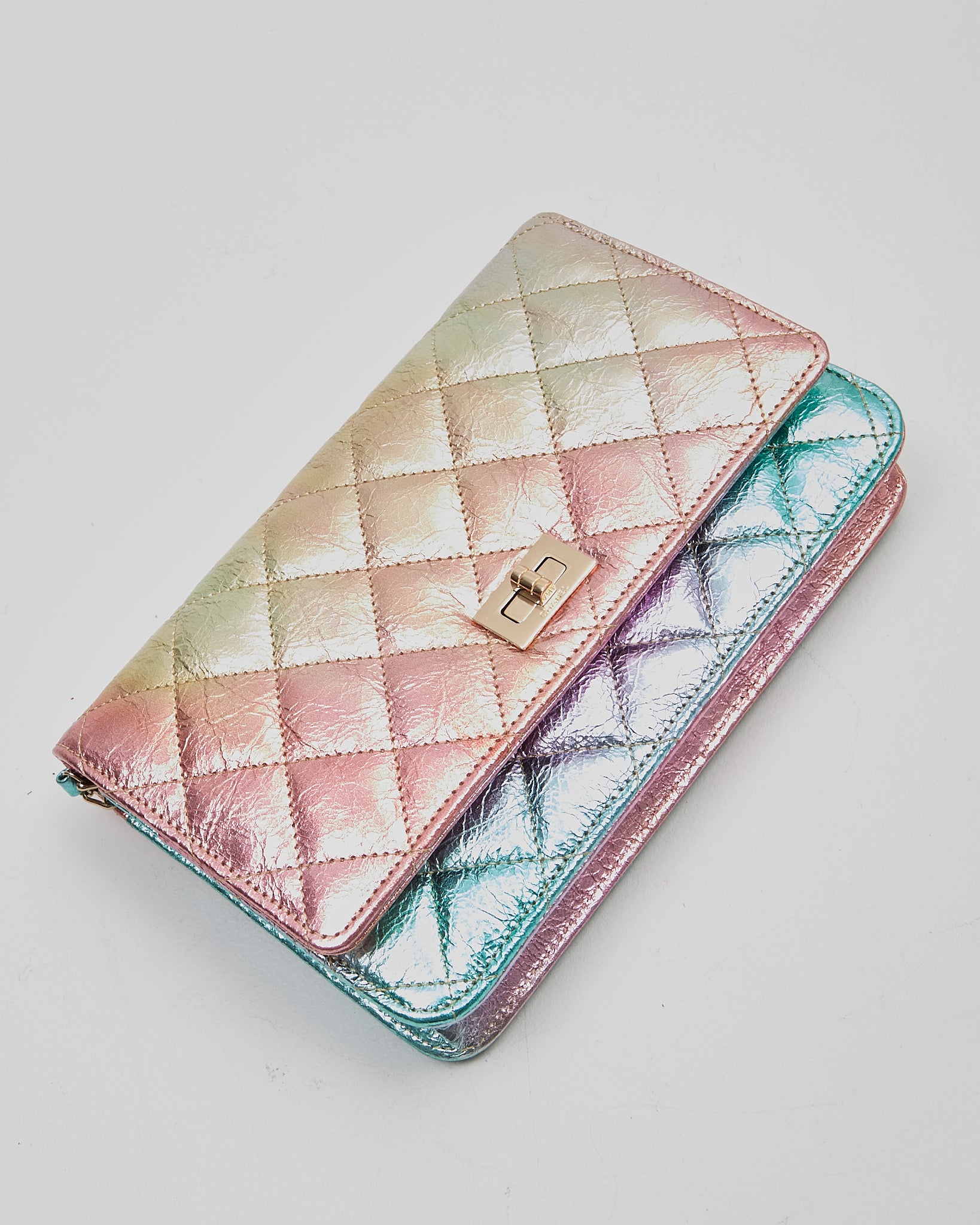 Explore a Chanel Rainbow Metallic Aged Calfskin Reissue