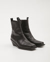 Ann Demeulemeester Black Leather Henrik A. Ankle Boots - 36