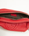 Gucci Red Pebbled Leather Soho Cosmetic Pouch