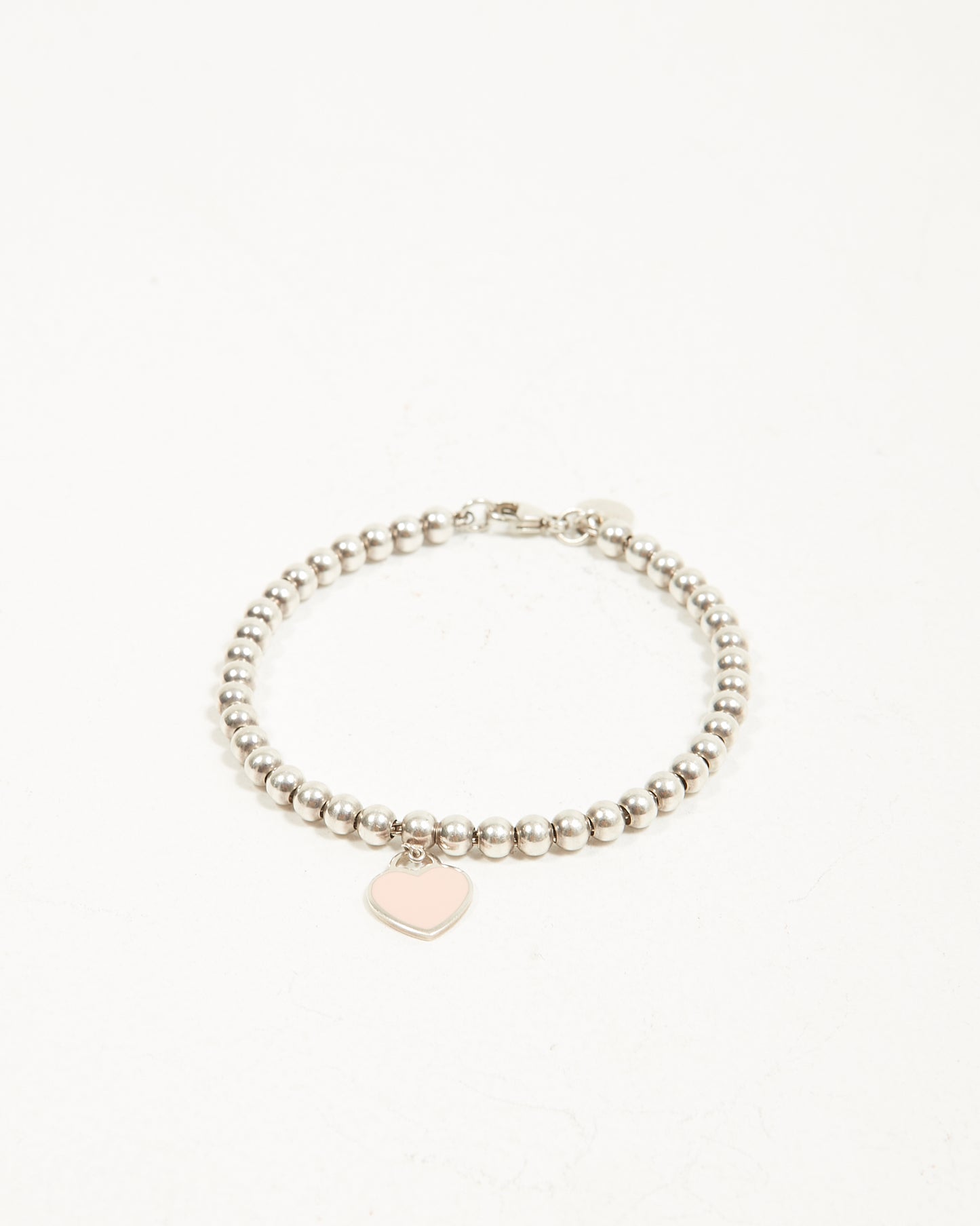 Tiffany & Co Sterling Silver Return To Tiffany Pink Enamel Beaded Bracelet